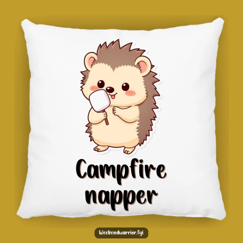 Funny Kawaii Hedgehog Pillow: Cuddle Up with Marshmallow Roasting Comfort