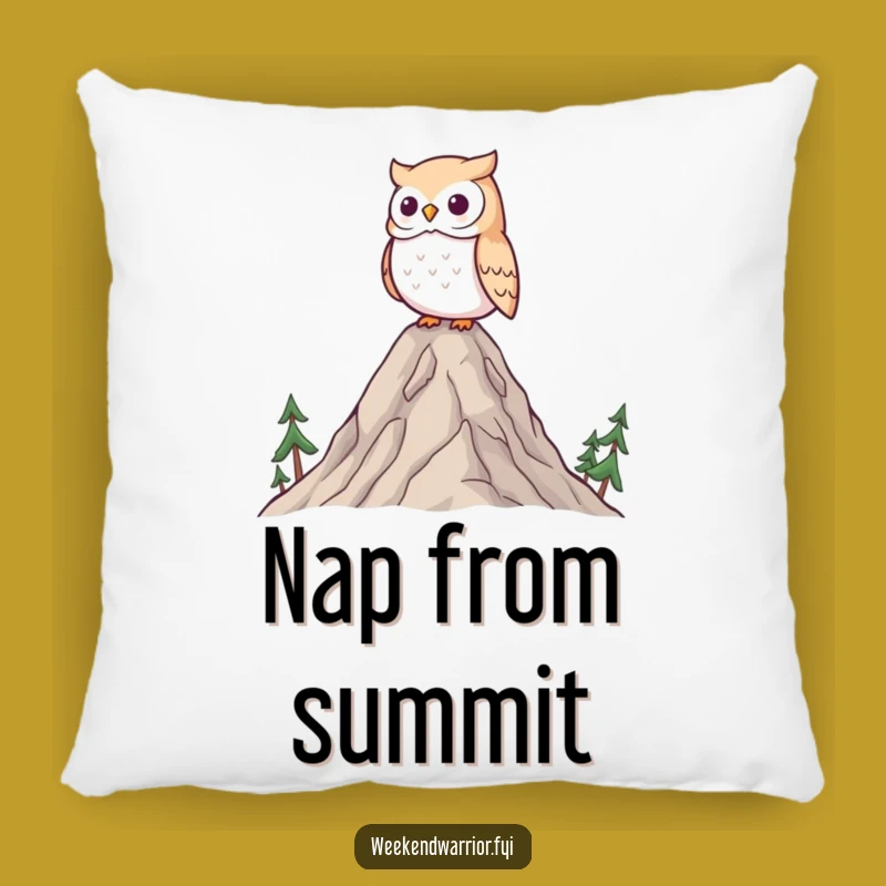 Cozy Funny Wise Owl Pillow - Mountain View Surveying Cushion
