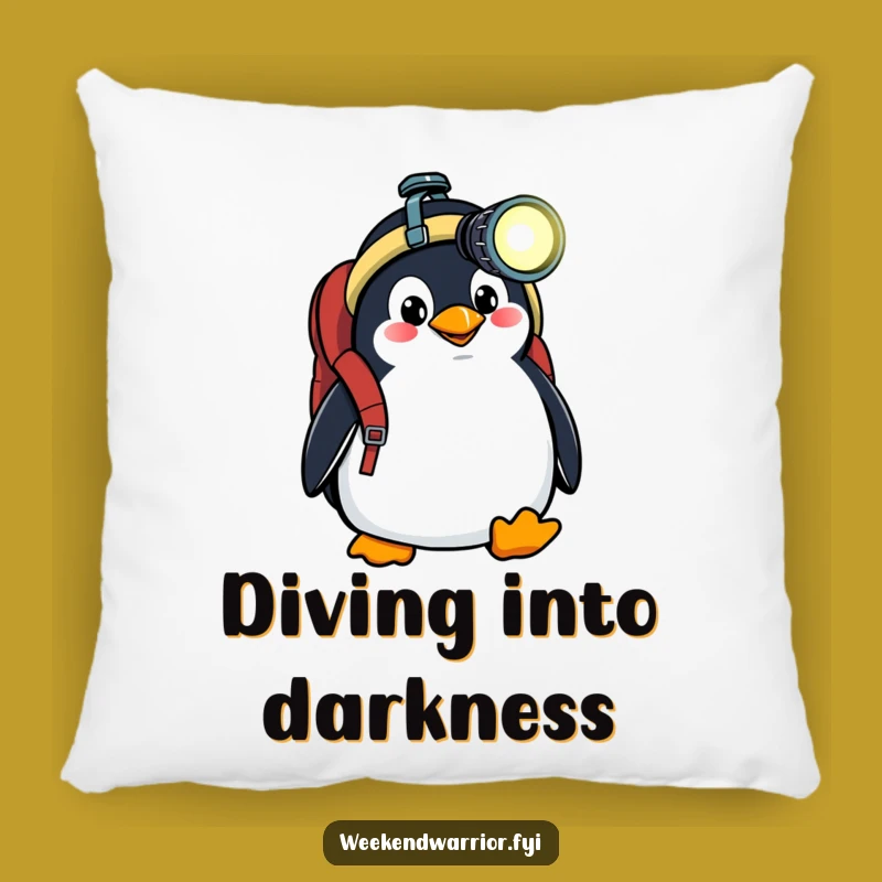 Funny Penguin Cozy Pillow: Snuggle Up with Explorer Humor