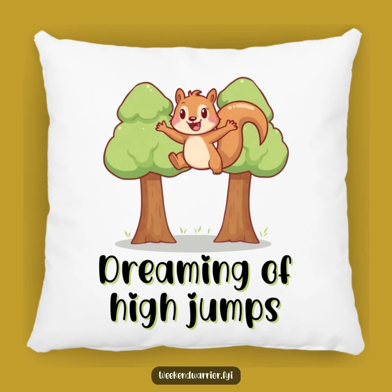 Funny Squirrel Pillow: Joyful jumper comfort, a delightful funny gift.