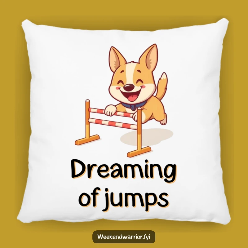 Funny Dog Obstacle Course Pillow: Cozy Pooch Cushion, Comfy Gift