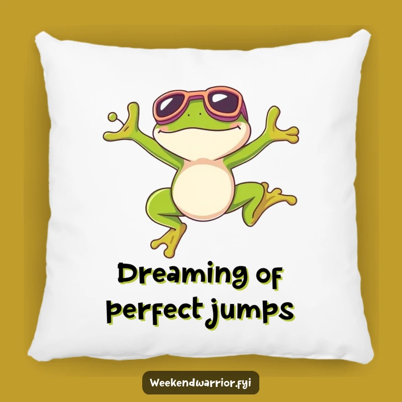 Funny Frog Victory Pillow - Cozy and Hilarious Jump Accent Gift