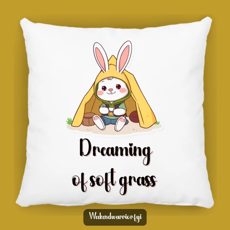 Funny Camping Rabbit Pillow a Cozy Character Cushion for Camp
