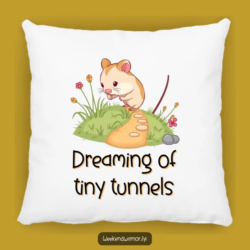 Funny Hamster Exploring Pillow - Cozy and Hilarious Small Pet Decor Accent