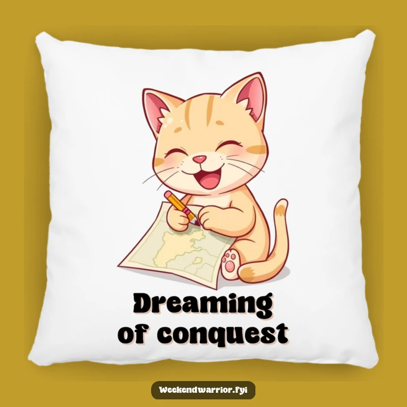 Funny Cat Sketching Pillow - Cozy and Hilarious Artist Cat Decor Accent