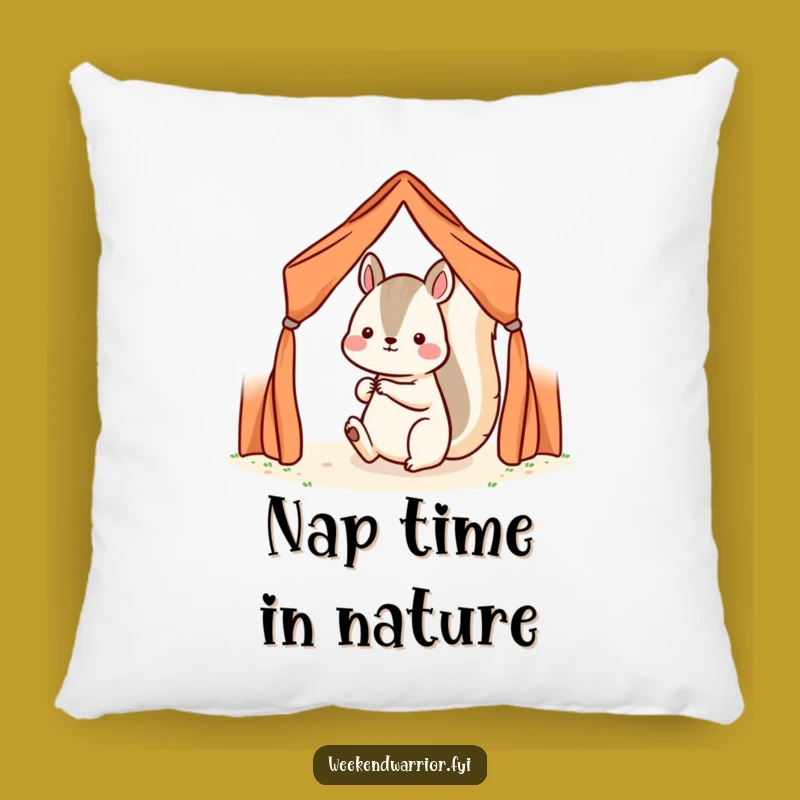 Funny Kawaii Squirrel Pillow - Determined Camper Comfort Humor Gift