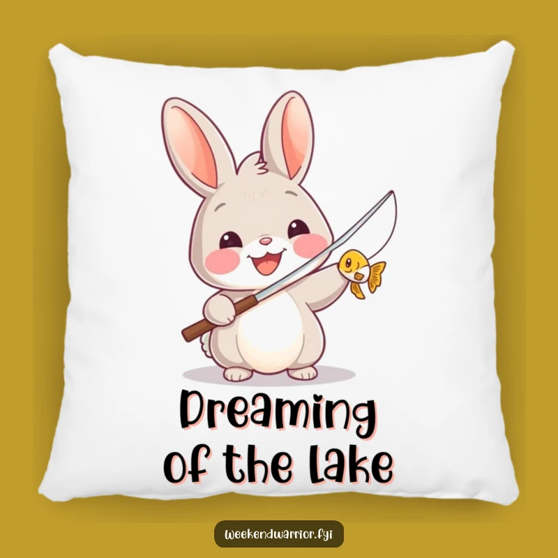 Funny Rabbit Fishing Buddy Pillow - Comfy & Hilarious Couch Gift