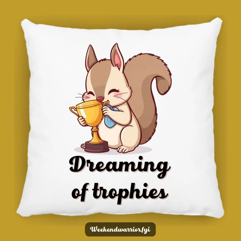 Funny Squirrel Trophy Pillow - Hilarious and Cozy Gift for Champions