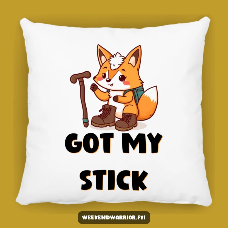 Cozy Fox Hiking Pillow: Funny Gift for Trail Lovers