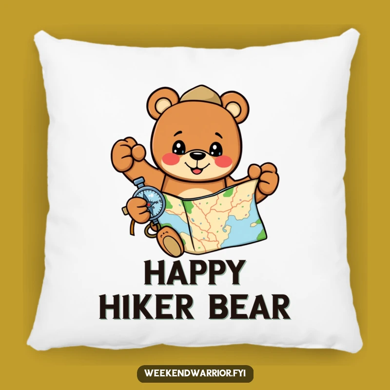 Cozy Bear Navigation Pillow: Funny Gift for Adventurous Dreamers