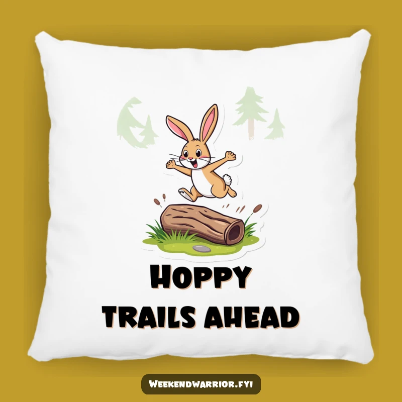 Funny Rabbit Trail Pillow: Snuggle Up with Adventure Humor