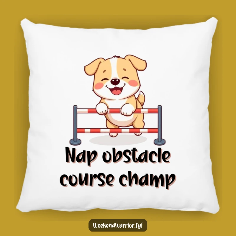 Funny Giggling Dog Pillow: Cozy & Hilarious Canine Obstacle Course Cushion Gift