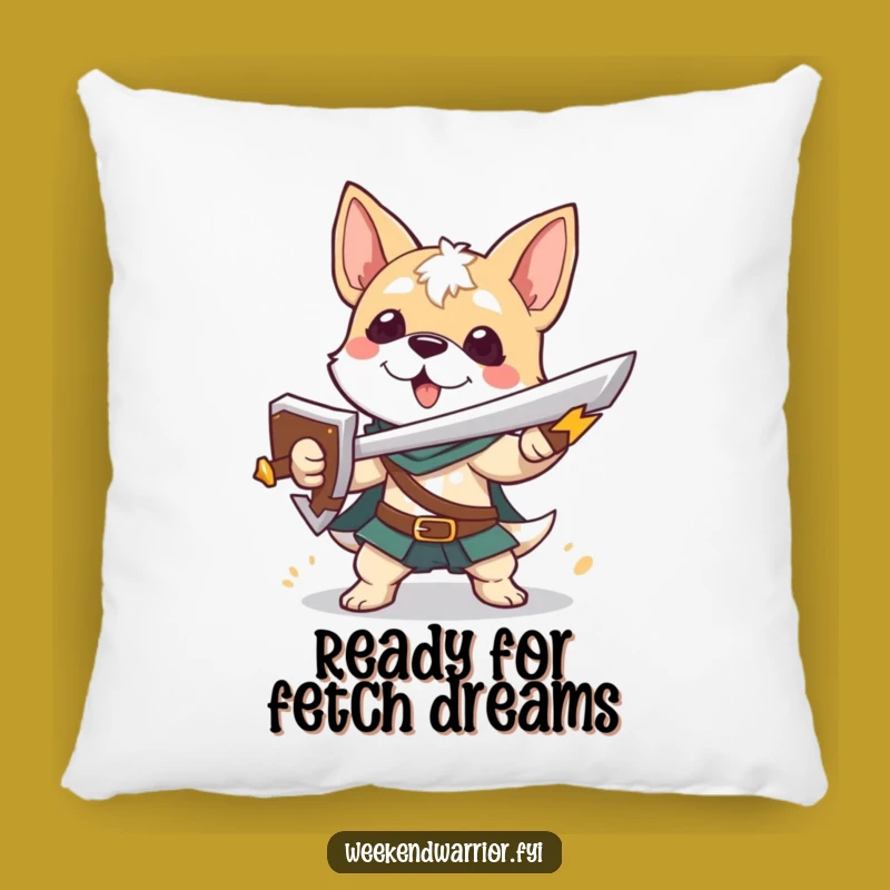 Funny Dog Warrior Pillow a Soft Hero Character Cushion for Comfort