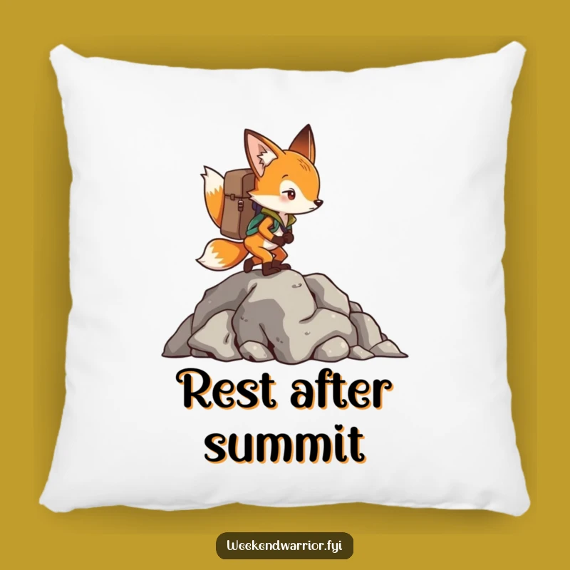 Funny Fox Climbing Pillow: Determined Adventurer Cushion, Cozy Gift