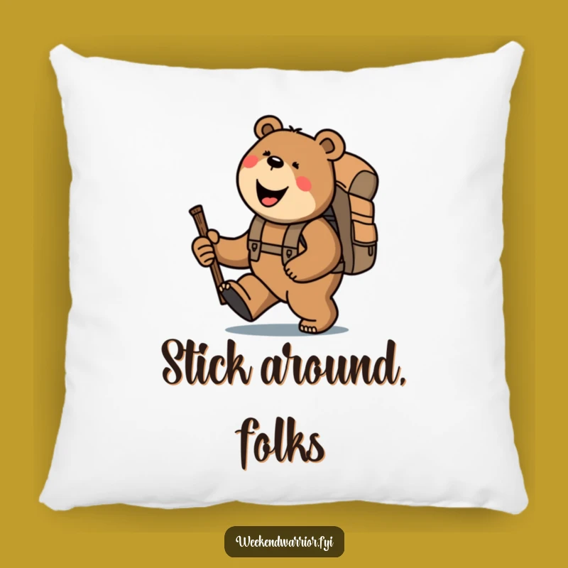 Funny Bear Trekking Pillow: Cozy & Hilarious Comfort Gift