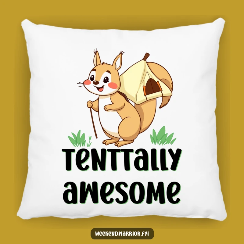 Funny Squirrel Tent Pillow: Cozy & Hilarious Camping Companion Gift