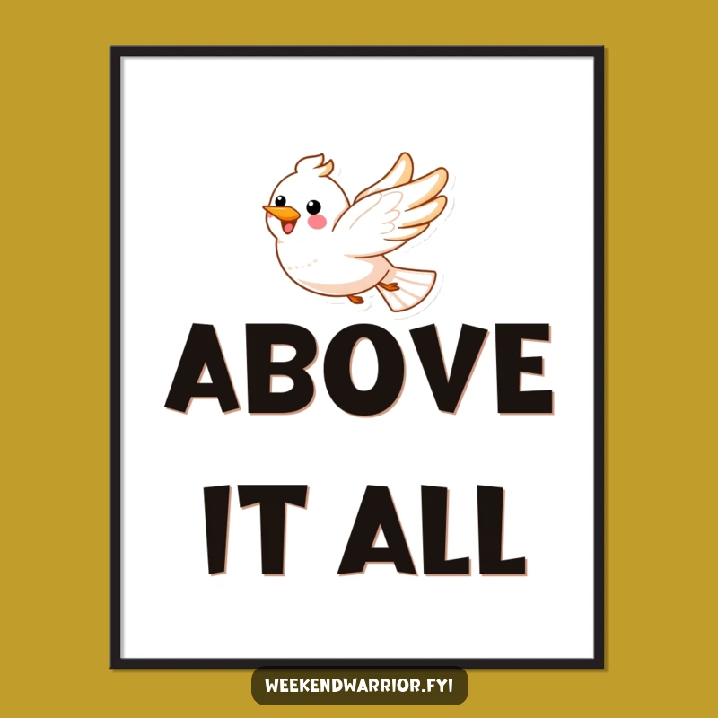 Funny Bird Sky Digital Art: Hilarious Downloadable Print