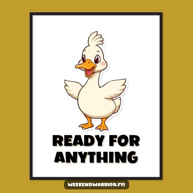 Funny Goose Challenge Digital Art: Instant Motivational Decor