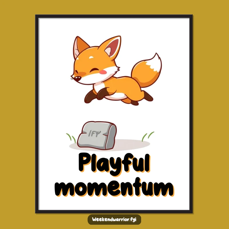Funny Cheerful Fox Digital Art: Instant Playfulness for Your Walls!