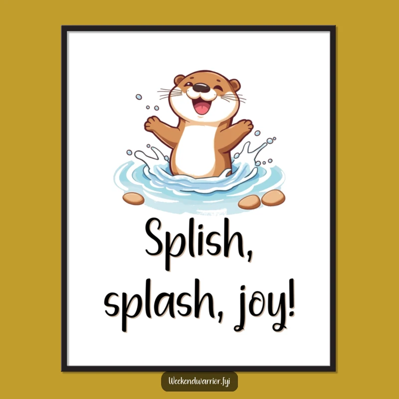 Funny Joyful Otter Digital Art: Bring Splashy Cheer Indoors