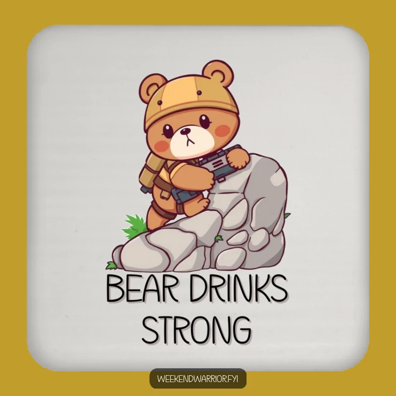 Funny Bear Combat Coaster - Protect Surfaces with Grit