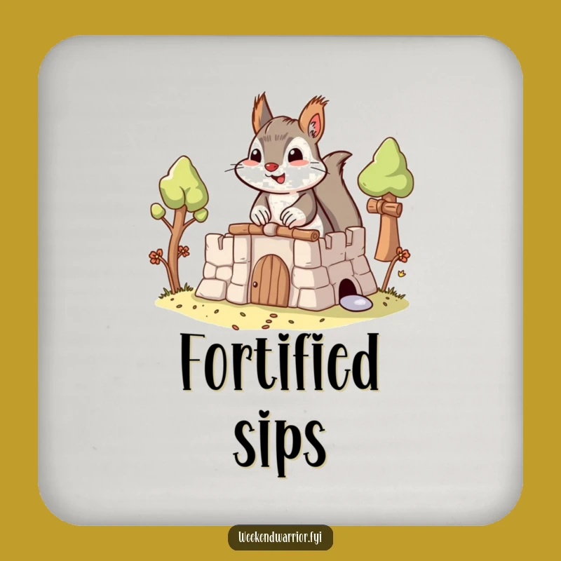 Funny Builder Coaster: Squirrel Fort Protects Your Surfaces!