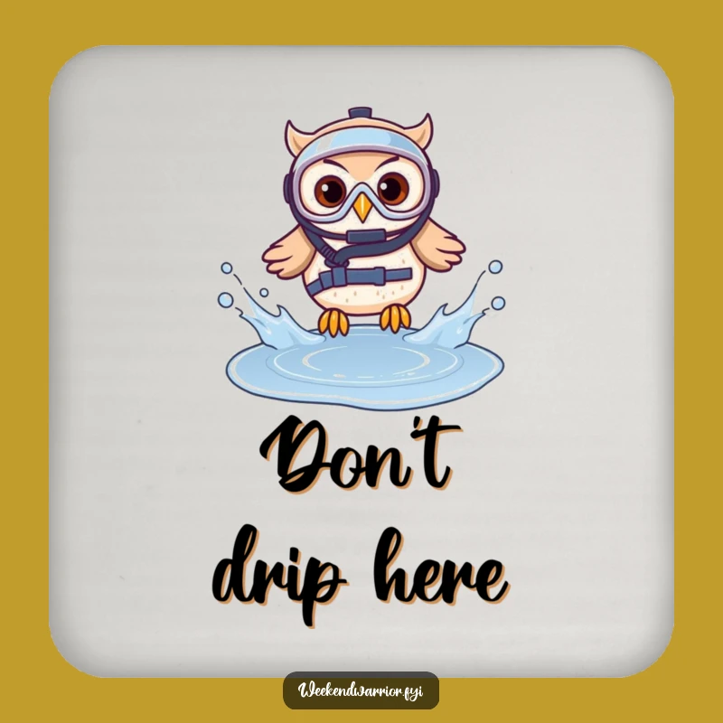 Funny Diving Owl Coaster: Protect Surfaces with Humor