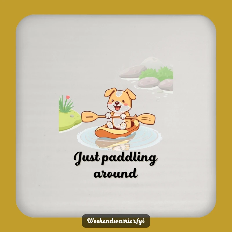 Funny Energetic Dog Paddle Coasters - Set of Goofy Canine Drink Savers Gift