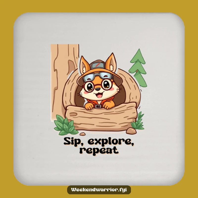Funny Explorer Squirrel Coaster: Protect Surfaces with Hilarious Charm