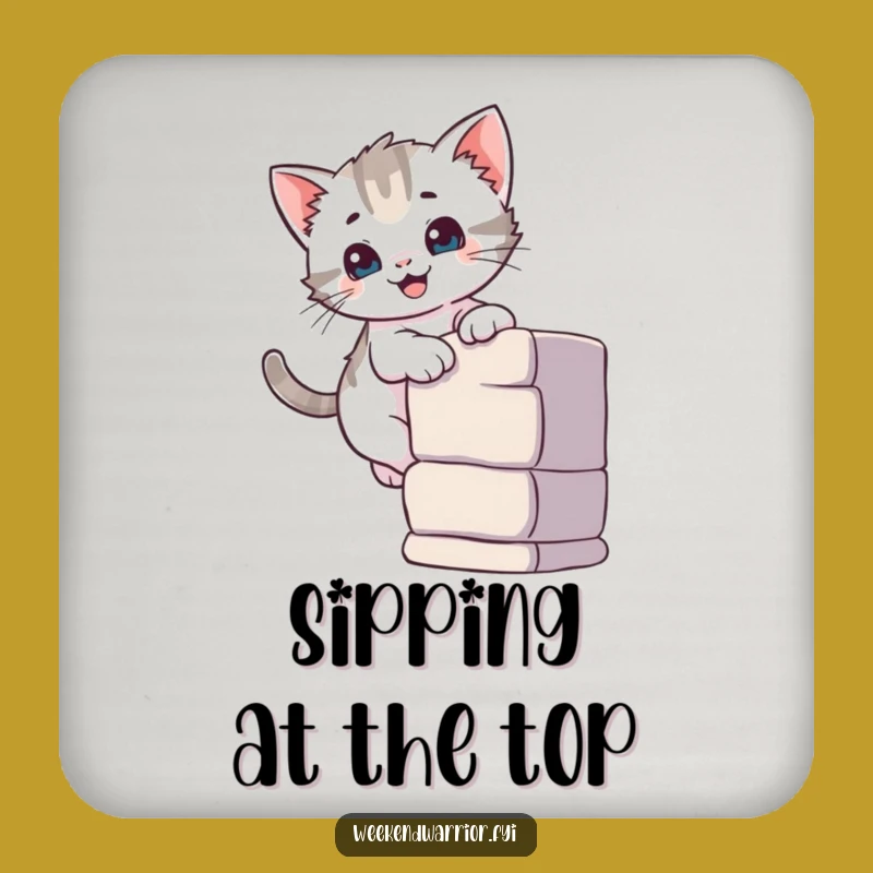 Funny Kitten Climber Coaster: Protect Surfaces with Cute Cat Charm, a Funny Gift
