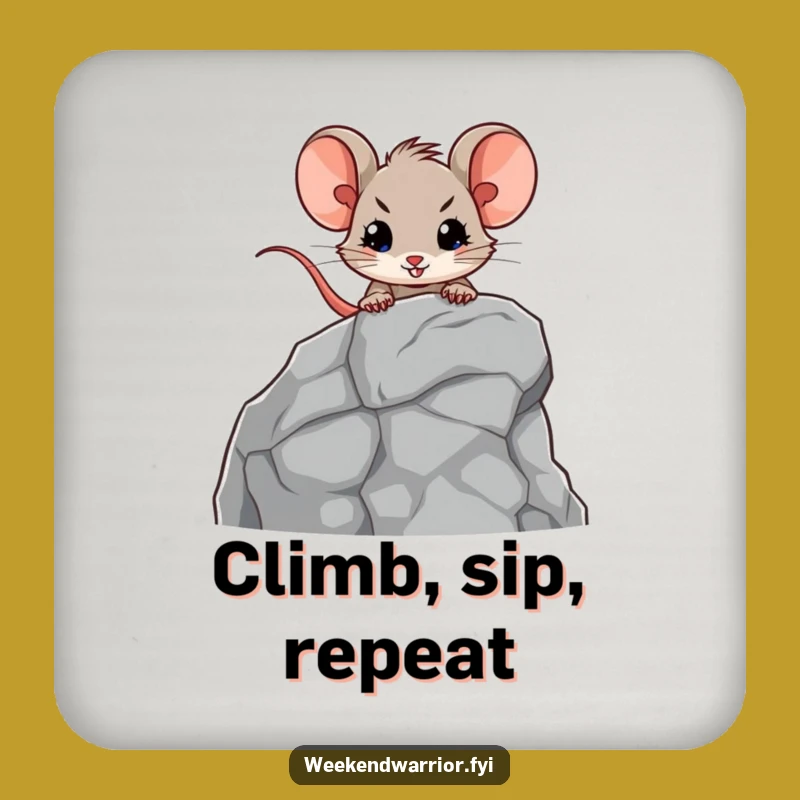 Funny Mouse Rock Climbing Coaster: Set of Brave Explorer Table Gift