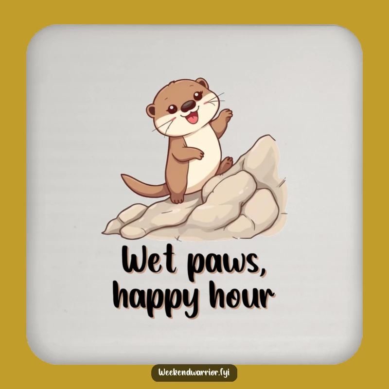 Funny Otter Coaster Set: Protect Surfaces, Hilarious Animal Drink Accessory Gift