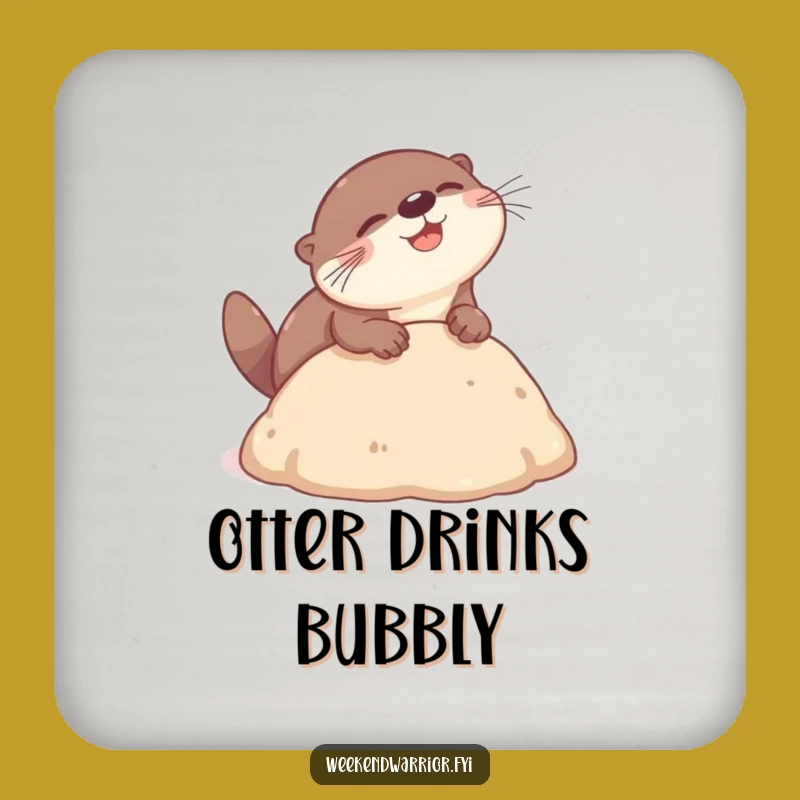 Funny Otter Headbutt Coaster - Serve Drinks with Playful Charm