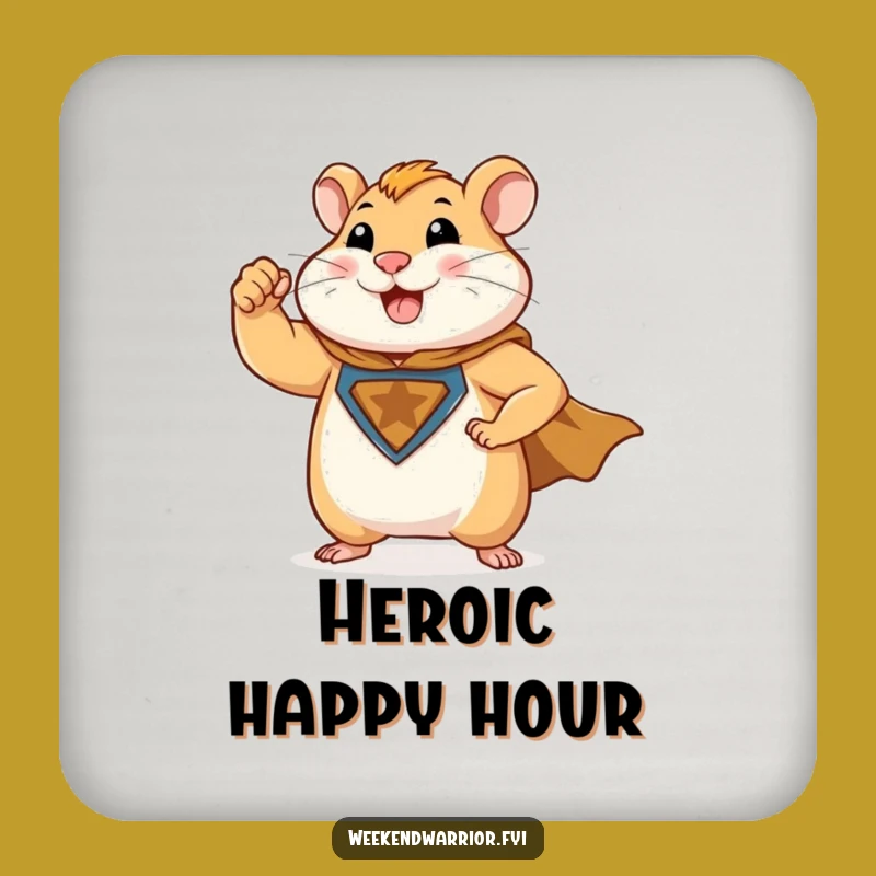 Funny Hamster Superhero Coasters: Protect Surfaces with Heroic Flex Style