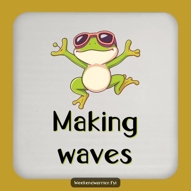 Funny Frog Jump Coaster - Hilarious Goggle Decor Gift for Tables