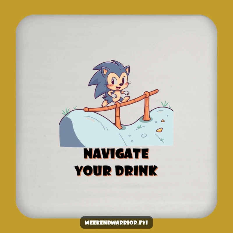 Funny Hedgehog Obstacle Coaster: Determined Navigator Table Gift