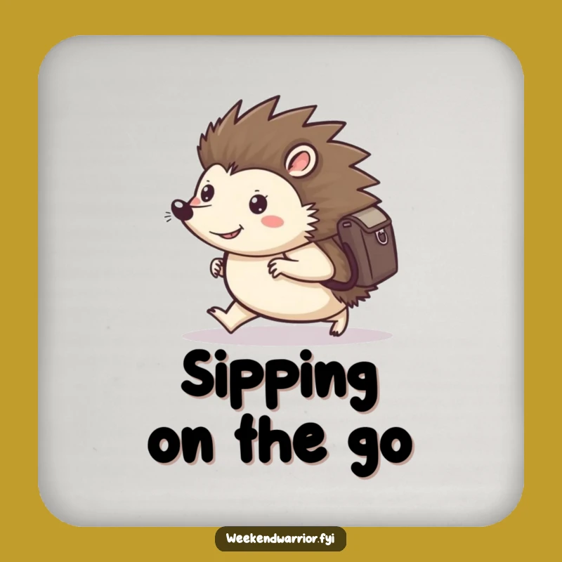 Funny Hedgehog Coaster: Protect Surfaces with Determined March Art