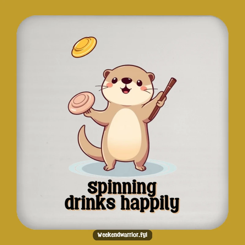 Funny Otter Juggling Coaster: Protect Surfaces with Skillful Otter Art, Gift