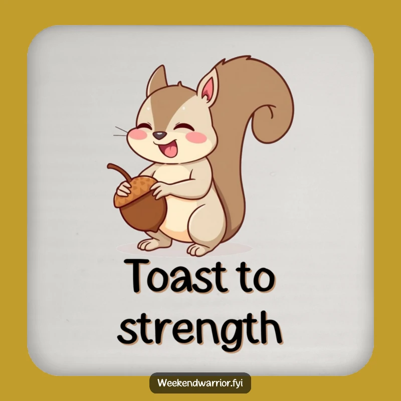 Funny Squirrel Muscle Coaster: Protect Surfaces with Squirrel Strength Art, Gift