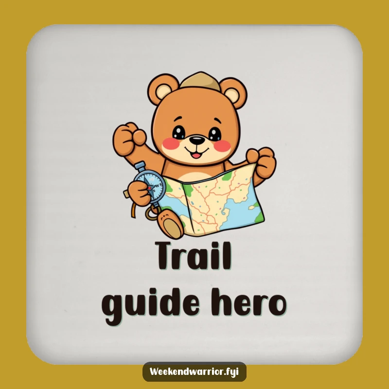 Funny Bear Drink Coaster Set: Hilarious Gift for Route Planners