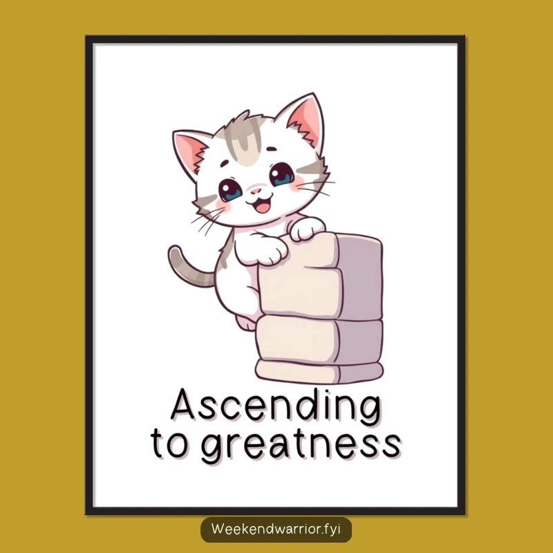 Funny Kitten Climber Poster: Adorable Wall Art for Cat Lovers, a Perfect Funny Gift