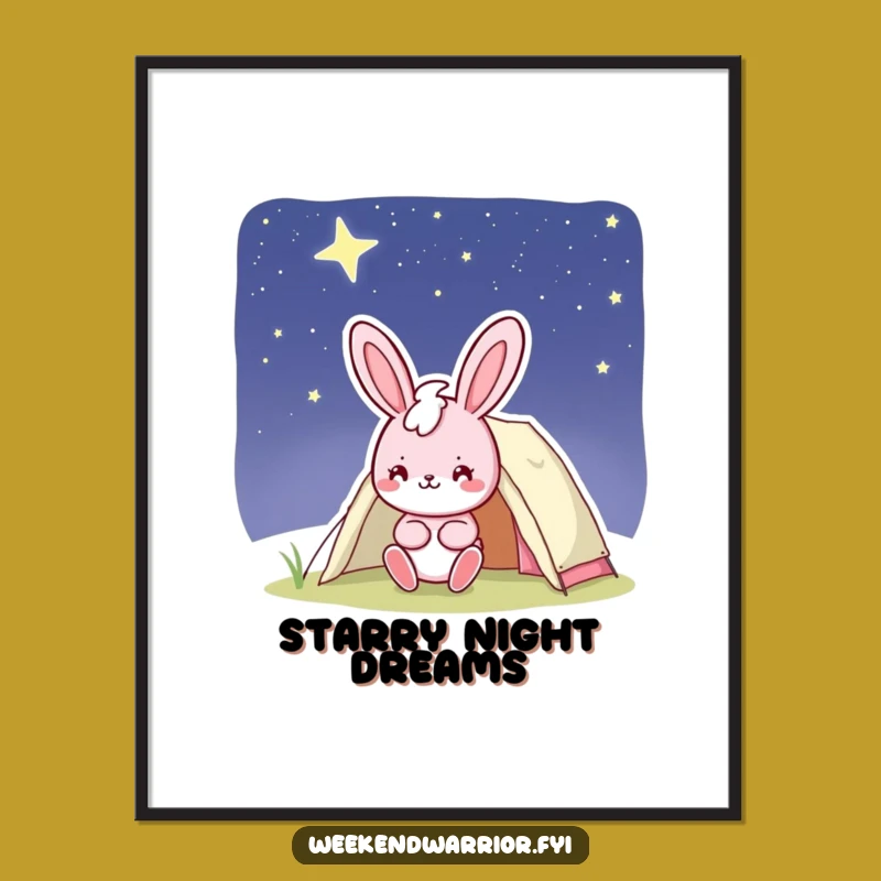 Funny Bunny Camp Poster - Decorate with Starry Night Smiles!
