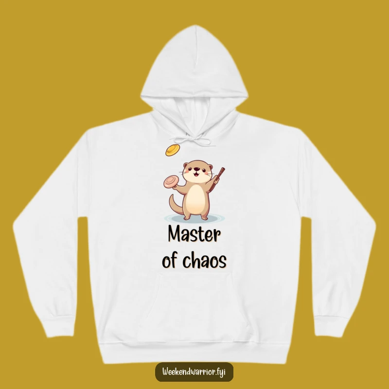 Cozy Funny Otter Juggling Hoodie: Playful Otter Sweatshirt, Gift for Fun