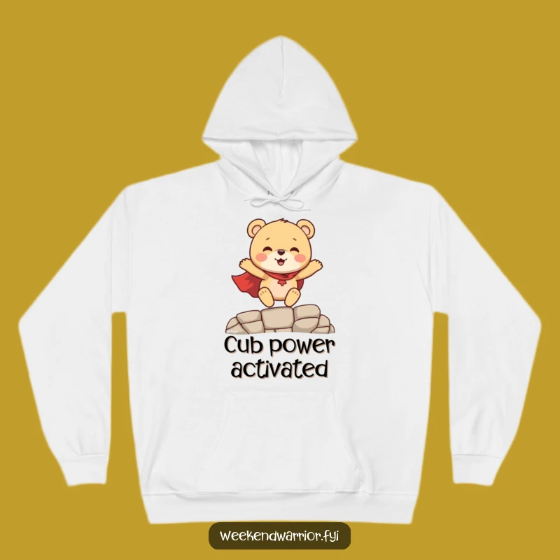 Funny Superhero Bear Cub Hoodie - Cozy and Hilarious for Little Heroes