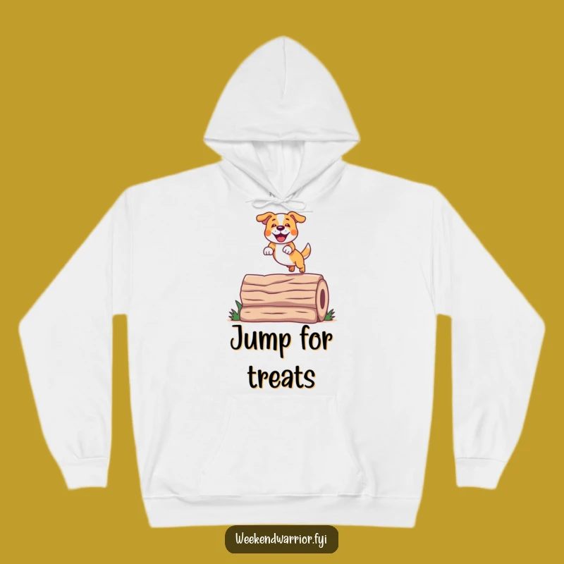 Funny Cozy Dog Hoodie: Jump for Warmth with a Happy Pup