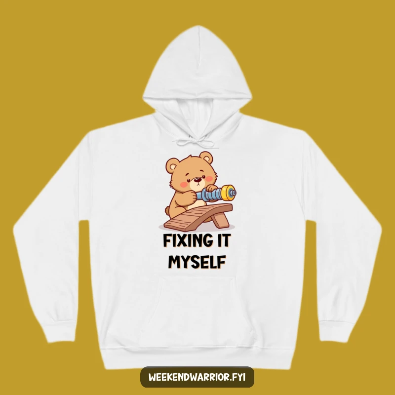Funny Determined Bear Hoodie: Cozy Up with Focused Energy!