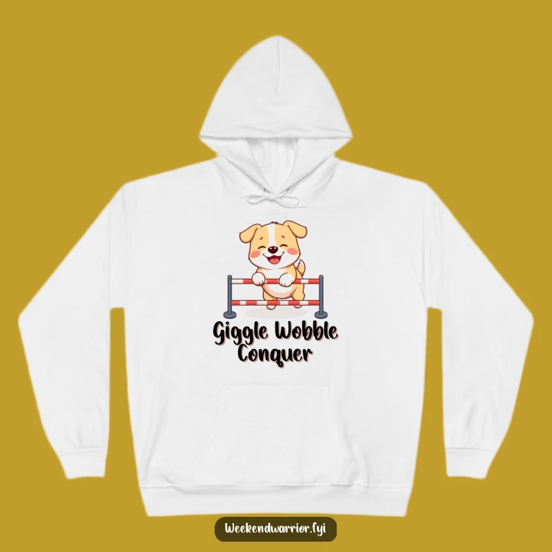 Funny Giggling Dog Hoodie: Cozy & Hilarious Canine Obstacle Course Sweatshirt Gift