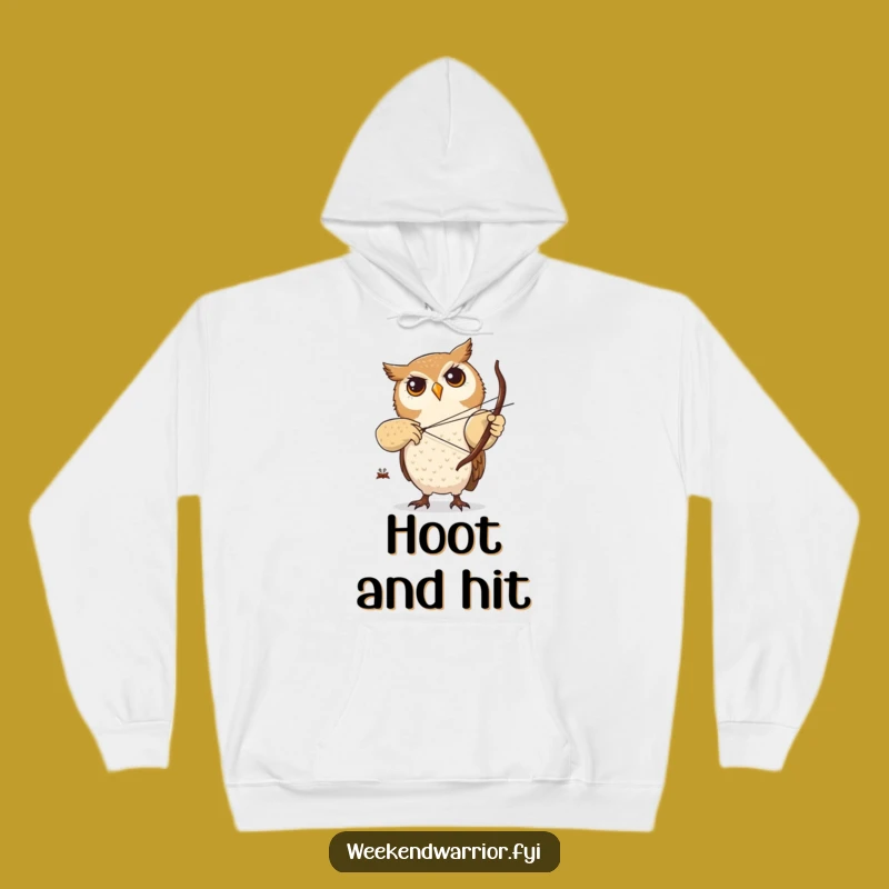 Funny Owl Archery Hoodie: Cozy Focused Archer Sweatshirt Gift