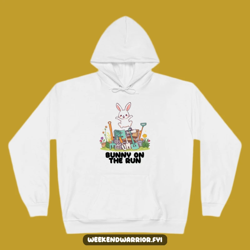Funny Rabbit Gardener Hoodie: Cozy Comfort, Humorous Leaping Design, Great Gift