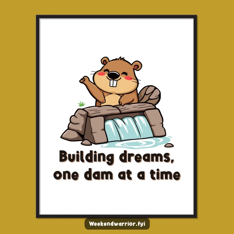 Free Printable Wall Art: Silly Beaver - Enthusiastic Dam Decor